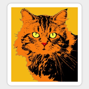 CAT POP ART ORANGE Sticker